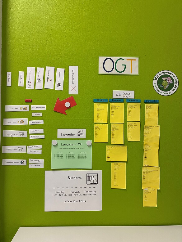 Bild zeigt die OGT Wand der Schule Oderstraße