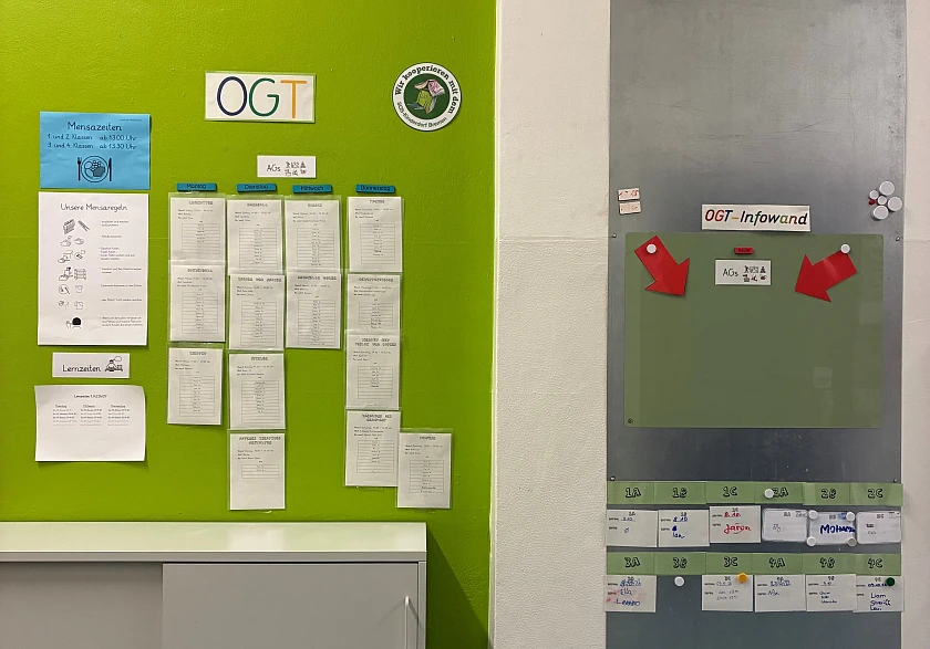 Bild zeigt die OGT Wand der Oderschule